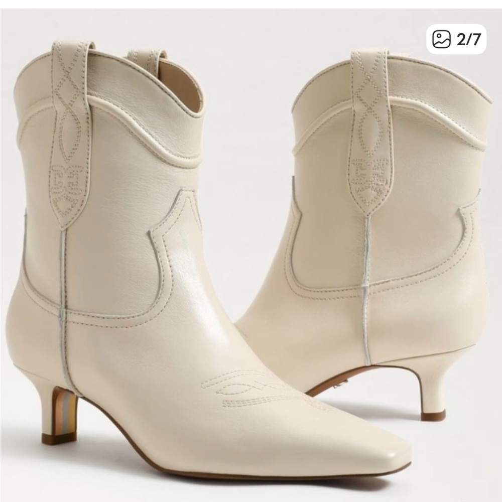 Sam Edelman Taryn Elegant Cream Ankle Boots